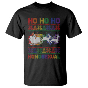 Funny Christmas LGBT T Shirt Ho Ho Ho Homosexual TS09 Black Print Your Wear