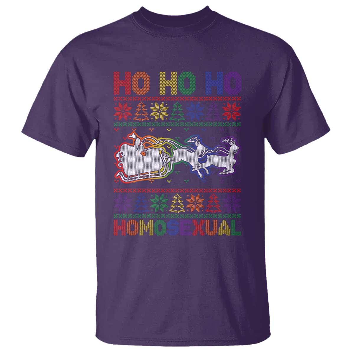 Funny Christmas LGBT T Shirt Ho Ho Ho Homosexual TS09 Purple Print Your Wear