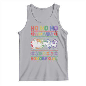 Funny Christmas LGBT Tank Top Ho Ho Ho Homosexual TS09 Athletic Heather Print Your Wear