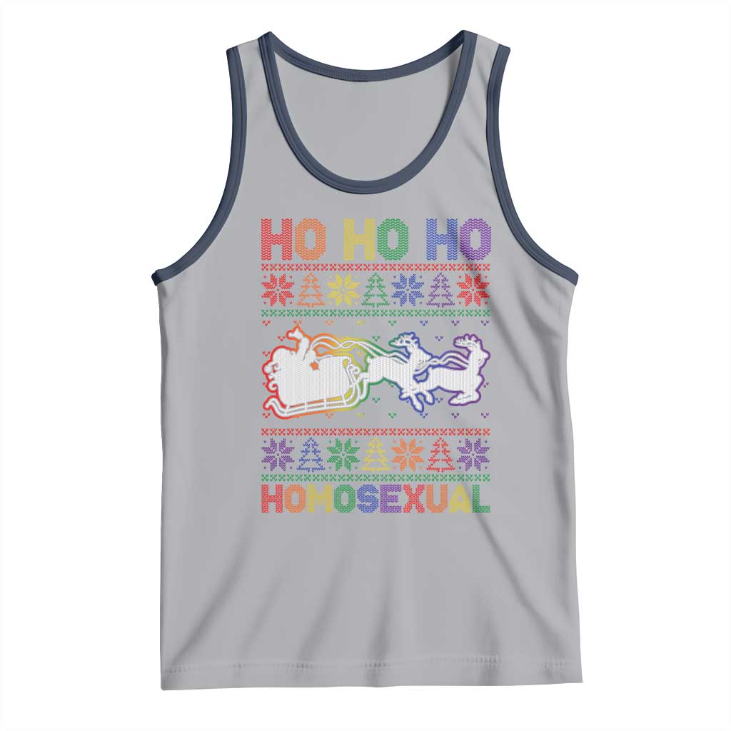 Funny Christmas LGBT Tank Top Ho Ho Ho Homosexual TS09 Athletic Heather Navy Print Your Wear