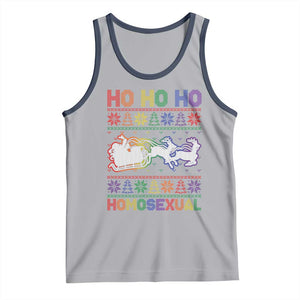 Funny Christmas LGBT Tank Top Ho Ho Ho Homosexual TS09 Athletic Heather Navy Print Your Wear