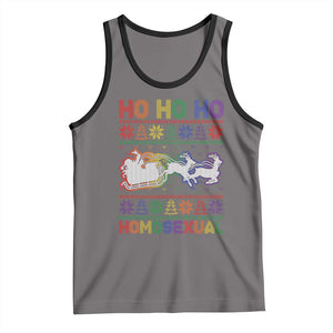 Funny Christmas LGBT Tank Top Ho Ho Ho Homosexual TS09 Deep Heather Black Print Your Wear