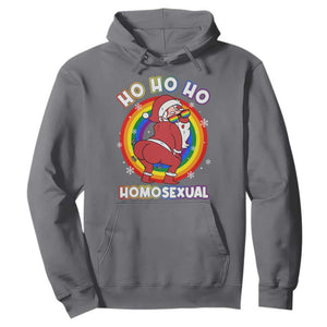Funny Christmas LGBT Hoodie Santa Ho Ho Ho Homosexual TS09 Charcoal Print Your Wear