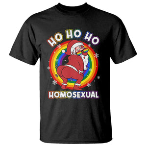 Funny Christmas LGBT T Shirt Santa Ho Ho Ho Homosexual TS09 Black Print Your Wear