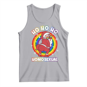 Funny Christmas LGBT Tank Top Santa Ho Ho Ho Homosexual TS09 Athletic Heather Print Your Wear