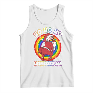 Funny Christmas LGBT Tank Top Santa Ho Ho Ho Homosexual TS09 White Print Your Wear