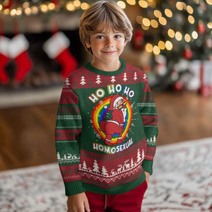 Funny Xmas LGBT Ugly Christmas Sweater Santa Ho Ho Ho Homosexual TS09 Christmas Print Your Wear