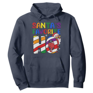Funny Christmas LGBT Hoodie Santas Favorite Ho Rainbow TS09 Navy Print Your Wear