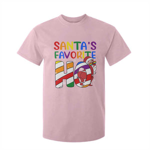 Funny Christmas LGBT T Shirt For Kid Santas Favorite Ho Rainbow TS09 Light Pink Print Your Wear