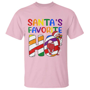 Funny Christmas LGBT T Shirt Santas Favorite Ho Rainbow TS09 Light Pink Print Your Wear