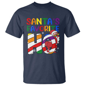 Funny Christmas LGBT T Shirt Santas Favorite Ho Rainbow TS09 Navy Print Your Wear