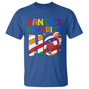 Funny Christmas LGBT T Shirt Santas Favorite Ho Rainbow TS09 Royal Blue Print Your Wear