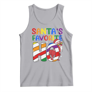 Funny Christmas LGBT Tank Top Santas Favorite Ho Rainbow TS09 Athletic Heather Print Your Wear