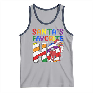 Funny Christmas LGBT Tank Top Santas Favorite Ho Rainbow TS09 Athletic Heather Navy Print Your Wear