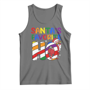 Funny Christmas LGBT Tank Top Santas Favorite Ho Rainbow TS09 Black Heather Print Your Wear