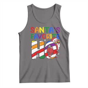 Funny Christmas LGBT Tank Top Santas Favorite Ho Rainbow TS09 Deep Heather Print Your Wear