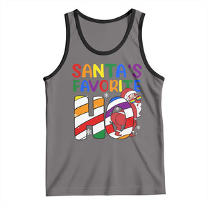 Funny Christmas LGBT Tank Top Santas Favorite Ho Rainbow TS09 Deep Heather Black Print Your Wear