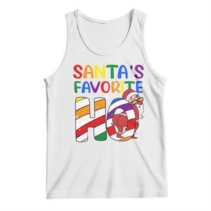 Funny Christmas LGBT Tank Top Santas Favorite Ho Rainbow TS09 White Print Your Wear