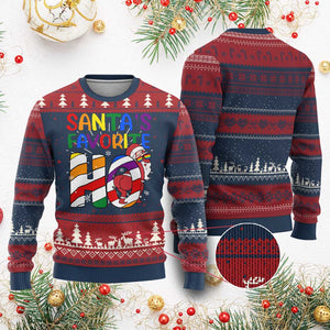 Funny Xmas LGBT Ugly Christmas Sweater Santas Favorite Ho Rainbow TS09 Burgundy Print Your Wear