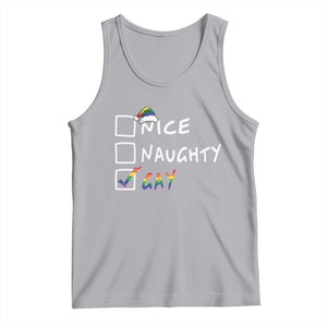 Funny Christmas LGBT Tank Top Naughty Nice Gay TS09 Athletic Heather Print Your Wear