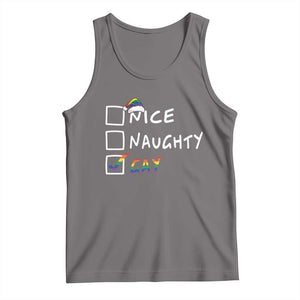Funny Christmas LGBT Tank Top Naughty Nice Gay TS09 Deep Heather Print Your Wear