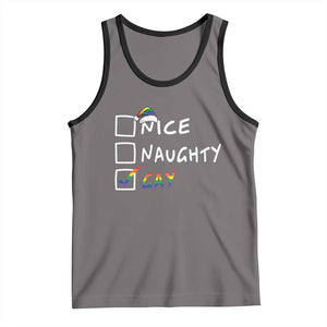 Funny Christmas LGBT Tank Top Naughty Nice Gay TS09 Deep Heather Black Print Your Wear