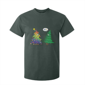 Funny Gay Christmas T Shirt For Kid Rainbow Christmas Tree LGBT TS09 Dark Forest Green Print Your Wear