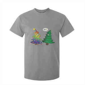 Funny Gay Christmas T Shirt For Kid Rainbow Christmas Tree LGBT TS09 Sport Gray Print Your Wear