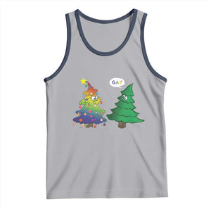 Funny Gay Christmas Tank Top Rainbow Christmas Tree LGBT TS09 Athletic Heather Navy Print Your Wear