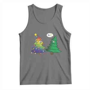 Funny Gay Christmas Tank Top Rainbow Christmas Tree LGBT TS09 Black Heather Print Your Wear
