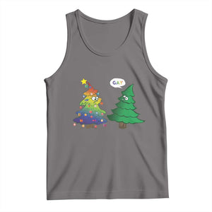 Funny Gay Christmas Tank Top Rainbow Christmas Tree LGBT TS09 Deep Heather Print Your Wear