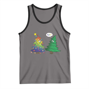 Funny Gay Christmas Tank Top Rainbow Christmas Tree LGBT TS09 Deep Heather Black Print Your Wear