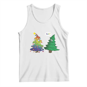 Funny Gay Christmas Tank Top Rainbow Christmas Tree LGBT TS09 White Print Your Wear