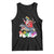 Funny Christmas LGBT Tank Top Rainbow Flag Santa Riding Dinosaur TS09 Black Print Your Wear