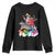 Funny Christmas LGBT Youth Sweatshirt Rainbow Flag Santa Riding Dinosaur TS09 Black Print Your Wear