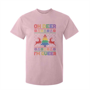 Funny Christmas LGBT T Shirt For Kid Oh Deer Im Queer TS09 Light Pink Print Your Wear
