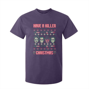 Horror Xmas T Shirt For Kid Have A Killer Christmas Horror Characters TS09 Purple Print Your Wear