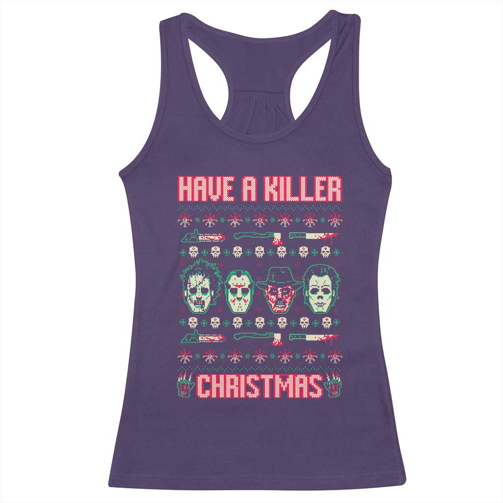 Horror Xmas Racerback Tank Top Have A Killer Christmas Horror Characters TS09 Purple Print Your Wear
