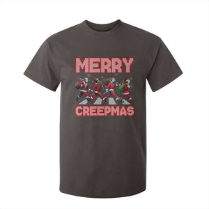 Horror Christmas T Shirt For Kid Merry Creepmas Horror Characters TS09 Dark Chocolate Print Your Wear