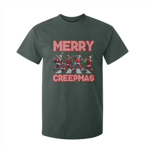 Horror Christmas T Shirt For Kid Merry Creepmas Horror Characters TS09 Dark Forest Green Print Your Wear