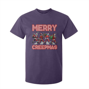 Horror Christmas T Shirt For Kid Merry Creepmas Horror Characters TS09 Purple Print Your Wear