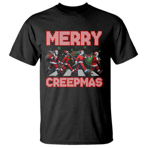 Horror Christmas T Shirt Merry Creepmas Horror Characters TS09 Black Print Your Wear