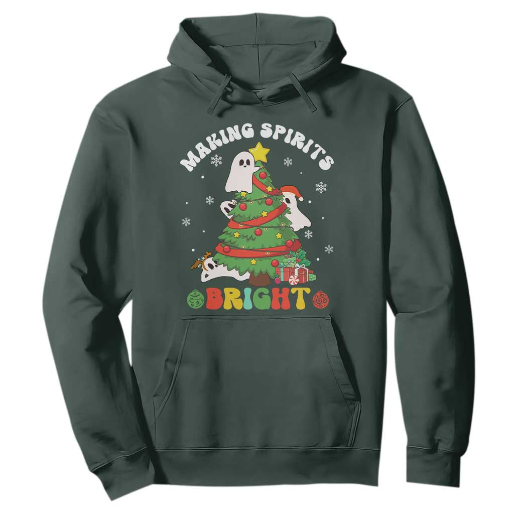 Gothic Xmas Hoodie Making Spirits Bright Cute Ghost Christmas Tree -  PrintYourWear