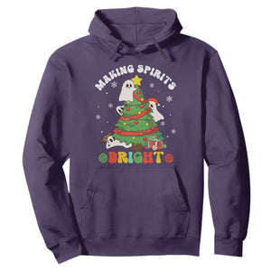 Gothic Xmas Hoodie Making Spirits Bright Cute Ghost Christmas Tree TS09 Purple Print Your Wear