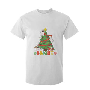 Gothic Xmas T Shirt For Kid Making Spirits Bright Cute Ghost Christmas Tree TS09 White Print Your Wear