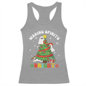 Gothic Xmas Racerback Tank Top Making Spirits Bright Cute Ghost Christmas Tree TS09 Sport Gray Print Your Wear