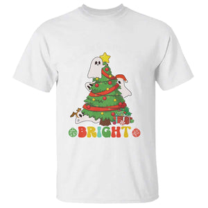 Gothic Xmas T Shirt Making Spirits Bright Cute Ghost Christmas Tree TS09 White Print Your Wear