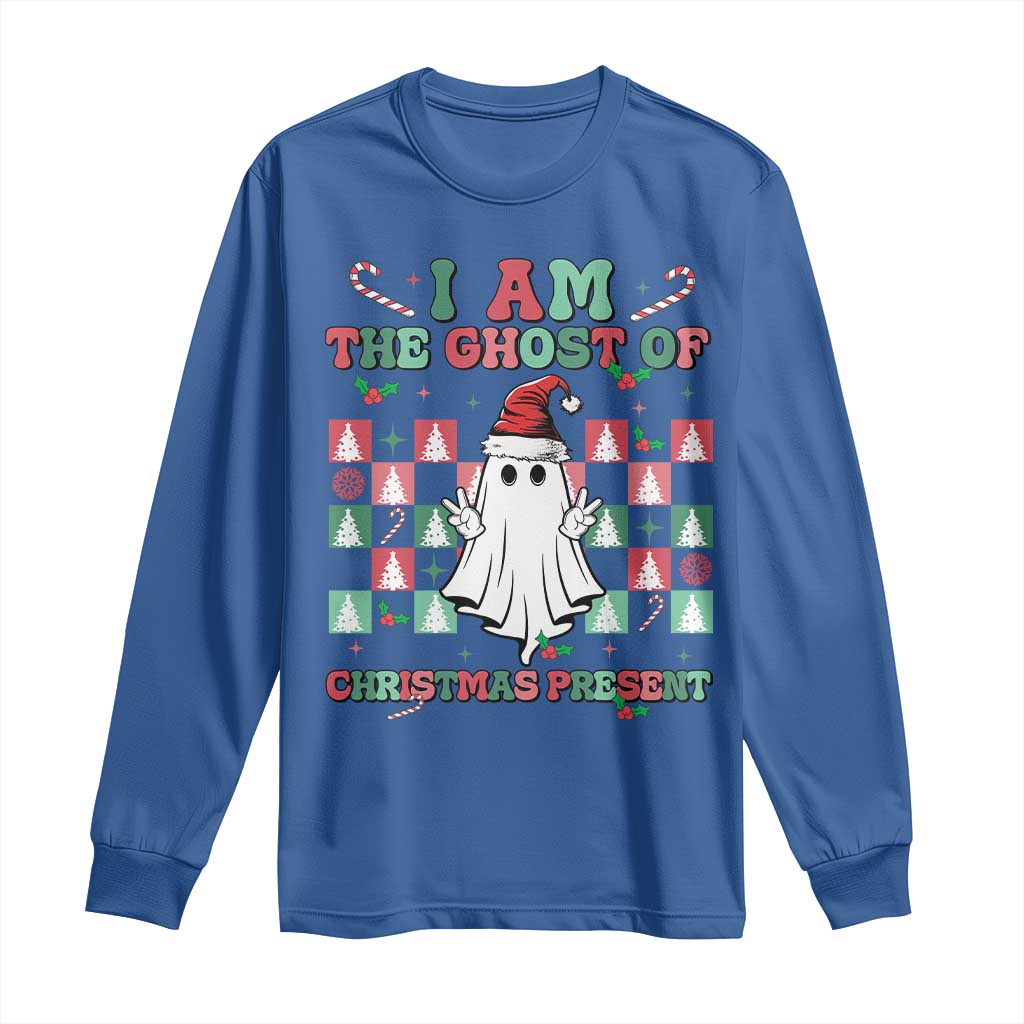 Funny Xmas Long Sleeve Shirt I Am The Ghost Of Christmas Present TS09 Royal Blue Print Your Wear