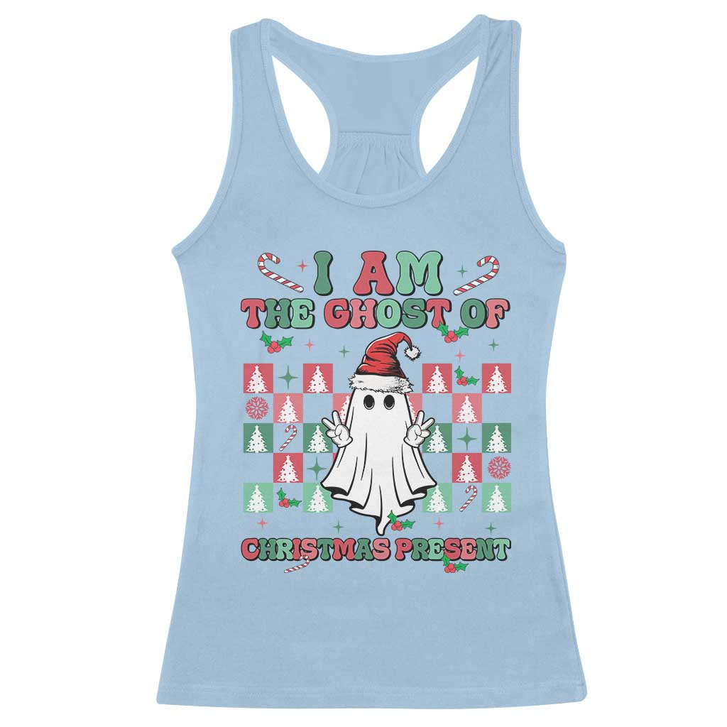 Funny Xmas Racerback Tank Top I Am The Ghost Of Christmas Present TS09 Light Blue Print Your Wear