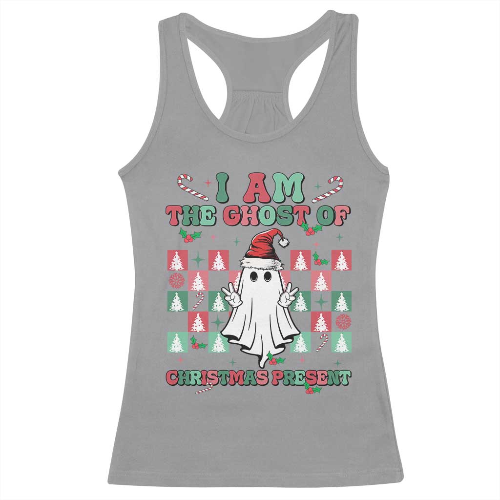 Funny Xmas Racerback Tank Top I Am The Ghost Of Christmas Present TS09 Sport Gray Print Your Wear